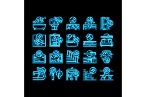 Download Home Repair Occupation Neon Glow Icon - Home Collection