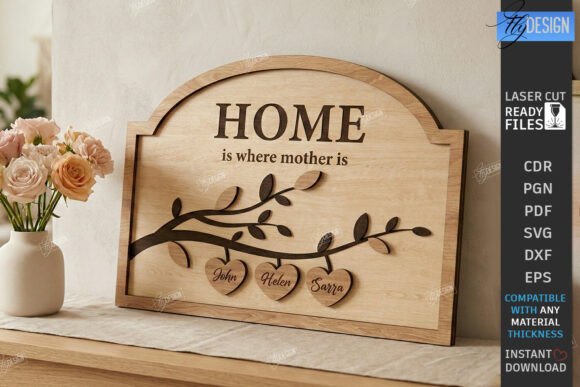 Download Mother's Day Personalized Sign Laser Cut - Premium Resources