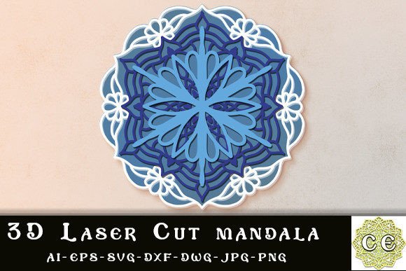 Download Modern 3D Laser Cut Mandala for Home - Home Collection