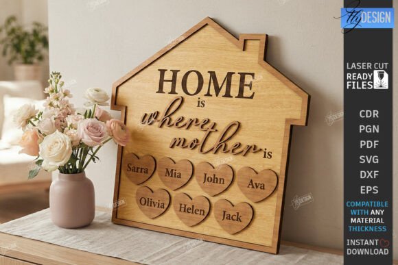 Download Mother's Day Personalized Sign Laser Cut - Premium Resources