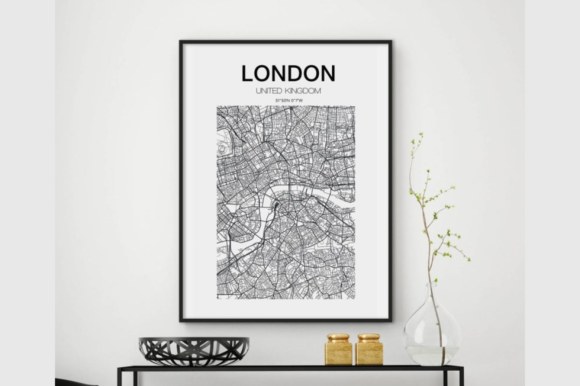 Download London Map Print Wall Art Home Decor - Home Collection