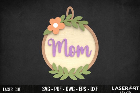 Download Floral Mom Round Hanging Sign SVG - Round hanging Collection