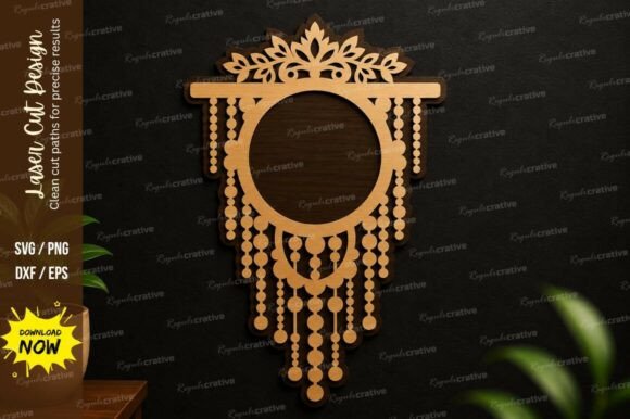 Download Boho Round Hanging Ornament SVG Laser - Round hanging Collection