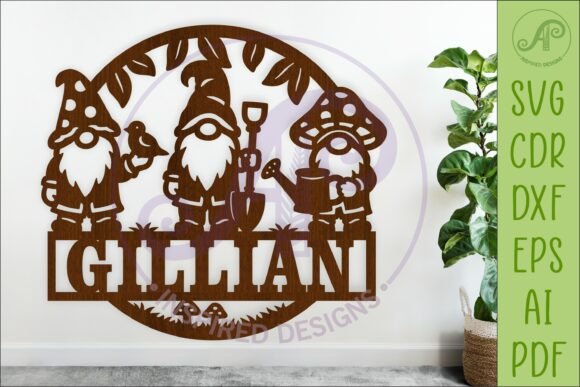 Download Personalized Gnome Garden Name Sign SVG - Premium Bundle
